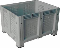 Крупногабаритный пластиковый контейнер перфорированный на ножках Big Box, 1200x1000x580 мм, серый [D-Box 1210 P (580) серый]