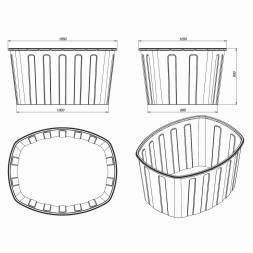 Ванна пластиковая пищевая О, 1000 л, HDPE, черный [131.1000.899.000]