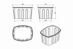 Ванна пластиковая пищевая О, 200 л, HDPE, черный [131.0200.899.000]