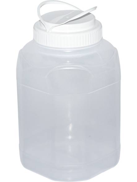 Бидон пластиковый для пищевых продуктов с крышкой и ручками, 3 л, прозрачный [БН-3]