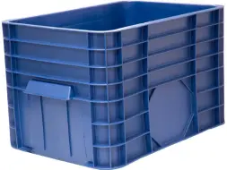 Ящик пластиковый сплошной, 710x500x455 мм, 122 л, синий [425]