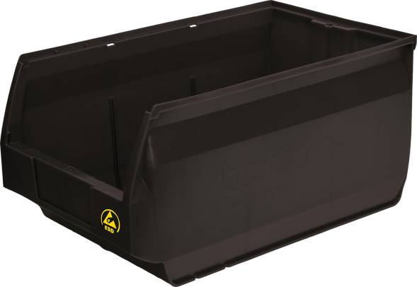  Ящик (лоток) антистатический пластиковый, 500x310x250 мм, 38.75 л, черный [5006 ESD]