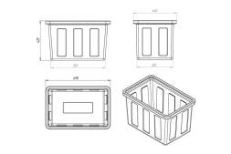 Ванна пластиковая пищевая К, 90 л, HDPE, белый [132.0090.001.0]