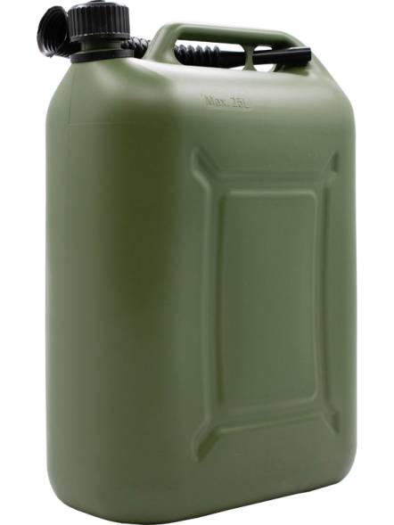 Канистра пластиковая для хранения и перевозки топлива, 25 л, зеленый [4088]