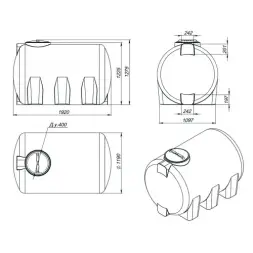 Емкость для хранения жидких минеральных удобрений (КАС, ЖКУ и др) 2000 H с откидной крышкой красный