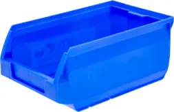 Ящик (лоток) пластиковый сплошной, 170x105x75 мм, 1.34 л, синий [5001]