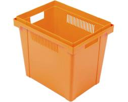 Ящик пластиковый с перфорированными стенками для цветов, 400х300х350 мм, оранжевый [400300350-01]