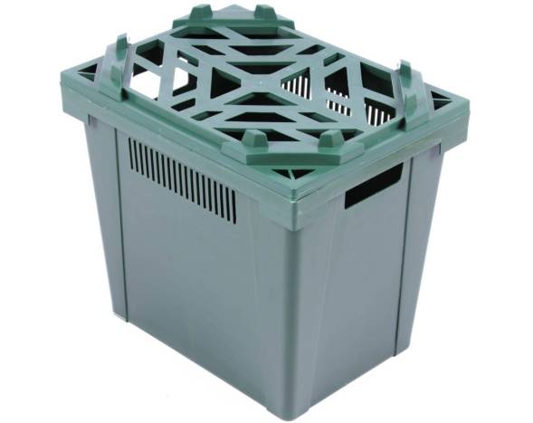 Ящик пластиковый с перфорированными стенками для цветов, 400х300х350 мм, оранжевый [400300350-01]