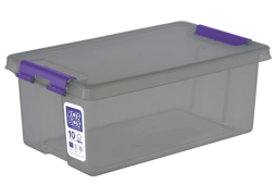 Контейнер с крышкой и клипсами Rox Box Home, 10л, 100x170x210 мм, антрацит