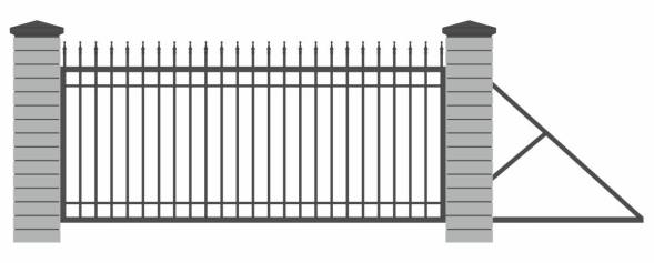 Металлические откатные ворота ОВ-6, 4000x2000 мм