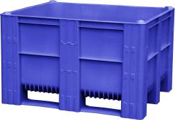 Крупногабаритный сплошной пластиковый контейнер на 3-х полозьях, 1200х1000х740 мм, синий [10-100-ОА-ACE-3 синий]
