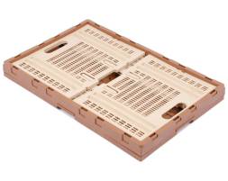 Ящик пластиковый складной перфорированный, 600х400х310 мм, бежевый [600400310-02]