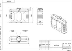 Емкость пластиковая прямоугольная для хранения воды, жидкостей и дизельного топлива, 1500 л, синий [TSN1500S13]
