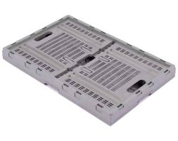 Ящик пластиковый складной перфорированный, 600х400х310 мм, серый [600400310-02]