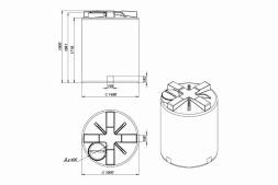 Емкость для хранения жидких минеральных удобрений (КАС, ЖКУ и др) 3000 T красный