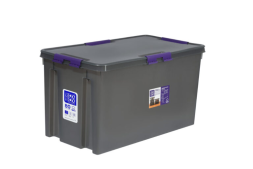 Контейнер с крышкой и клипсами Rox Box Home, 80л, 720x390x380 мм, антрацит