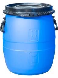 Бочка пластиковая с крышкой на пластиковом обруче, 48 л, синий [БП 48 по]